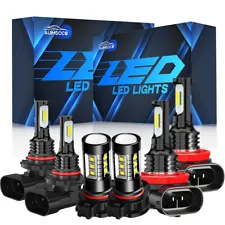 LED Headlights & Fog Lights 8000K Bulbs Kit For Chevy Silverado 1500 2500HD 3500