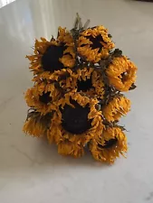 SUNFLOWERS * DRIED FLOWER Bunch BOUQUET Bundle USA Grown ORANGE Flowers Auc#13