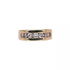 14k yellow gold jewelry 0.75CT Round cut diamond men's wedding band ring size 9