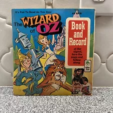 The Wizard of Oz Book and Record peter pan records vintage 45 RPM