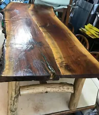 Live Edge Walnut Rustic Hillbilly Coffee Table (CT-132)