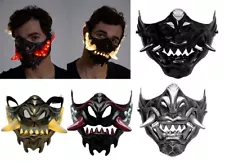 BEYOND MASQUERADE Oni Samurai Mask Half Face Japanese Warrior Mask Demon Masks