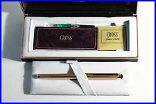 CROSS Signature Fountain Pen w 18K 750 M Gold Nib FULL SET 22 Carat electroplate