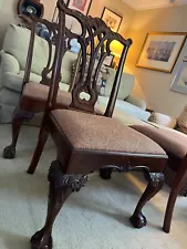 4 Chippendale Mahogany Dining Chairs