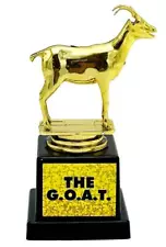 G.O.A.T. Trophy - Greatest of all Time - Funny Novelty Golden Award Kids-Adults