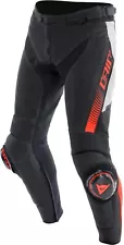 Dainese Super Speed Mens Perforated Leather Motorcycle Pants Black/Red