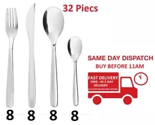 New Branded IKEA 32 Piece Steel Cutlery set for 8 Person 003.430.03 UK - SALE