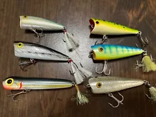 topwater popper lure lot of 6 rebel pop r storm chug bug unknown