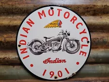 VINTAGE INDIAN MOTORCYCLE PORCELAIN SIGN SALES SERVICE OLD DEALER ADVERTISING!