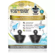 StopShroom® Universal Stopper Plug 2pk for Bathtub Bathroom Drains by TubShroom