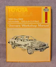 Toyota Corolla Haynes 1980-1982 #961 Car Service & Repair Manual Guide Book VTG