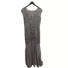 Pretty Guide Flapper 1920’s sequin silver dress