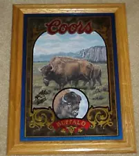 COORS BEER #4 BUFFALO Wildlife Hunting MIRROR (EX+)