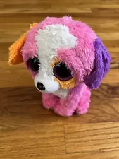 2016 TY Beanie Boos Precious the Pink Dog Stuffed Plush with Glitter Eyes