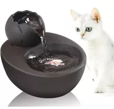 Aolnv Lotus Cat Water Fountain, Automatic Ceramic Drinking Fountain for Pets,