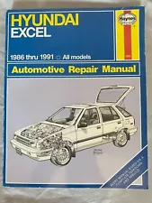 Hyundai Excel Haynes Automotive Repair Manual, 1986 thru 1991, very nice & clean