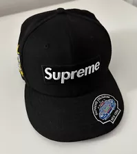 Supreme Championships Box Logo New Era Fitted Hat Black Size 7 1/8 rare FW23