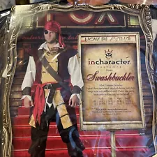 In Character Men's Pirate Halloween NEW SWASHBUCKLER on Hanger. In Plastic