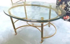 Hollywood Regency Style Glass Top Coffee Table