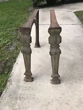 Heavy Vintage Cast Iron Bench /Table Legs, 16”Tx17.5”WOrnate Scroll,