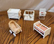 Vintage 1970’s Lundby Dollhouse Nursery Set - 5 pieces plus baby doll