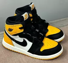 Nike Air Jordan 1 Retro High Taxi Yellow Toe Black AQ2665-711 Kids Shoes 10C