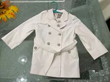 Bonpoint Girls Size 3t Off-White, White Trench Coats Jacket NEW with Tags