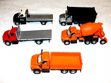 Lot of (5) Different 2003 GMC Topkick Trucks-Flatbed,Dump,Cement (HO 1/87,Boley)