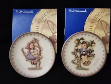 New ListingHUMMEL Goebel Apple Tree Boy & Girl, LOT OF 2 MINI Plates, 1149 1148 See Photos!