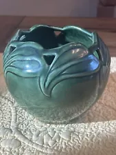 VAN BRIGGLE Dark Green Philodendron Leaf Bowl flower Vase