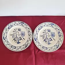 2 Blue Onion Dessert Bread Plates ROYAL CHINA 6.5” Doorn Underglaze USA Vintage