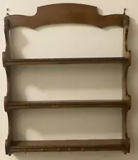 Vintage Wood Knick Knack Display Shelf Wall Mounted 3 Shelves