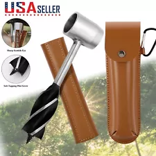 Manual Hand Auger Wrench Outdoor Survival Wood Drill Tool for Camping Bushcraft