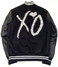 The Weeknd XO Tour Varsity Black Bomber Handmade Lettermen Jacket for Men &Women