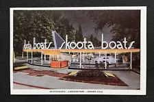 1990 Postcard Skoota Boats Lakeside Amusement Park Denver Colorado A5