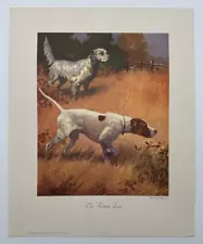 The Pointing Dogs, Vintage 1955 Wesley Dennis Art Print, Hunting Dogs, Pointers