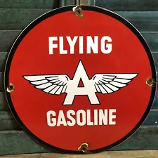 VINTAGE FLYING A GASOLINE PORCELAIN SIGN GAS MOTOR OIL