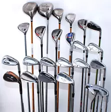 Lot of 24 Golf Clubs — Assorted Brands, Lengths, Lofts & Flexes, Right-Handed