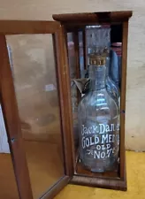 Jack Daniels Centennial 1904 Gold Medal EMPTY Replica Bottle & Case