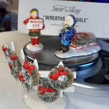 Dept 56 Snow Village Wreaths For Sale #5408-9 Three Pieces Hand Painted