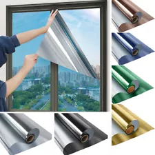 One Way Mirror Window Film Heat Control UV Block Removal Glass Sticker Home