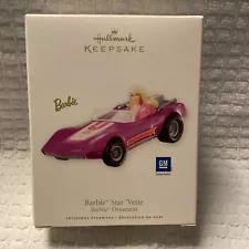 2008 Barbie Star 'Vette GM Corvette Convertible Hallmark Christmas Ornament NEW