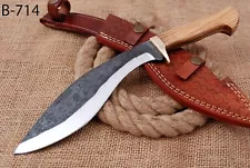 SHARD CUSTOM HAND FORGED RAIL ROAD CARBON STEEL KUKRI SURVIVAL KNIFE W/SHEATH