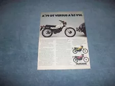 1979 Yamaha DT125 DT175 Vintage Motorcycle Ad "A '79 DT Versus A '65 VW"