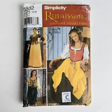 Simplicity 5582 Renaissance Maiden Costume Blouse Skirt Corset Sz 12-20 CUT