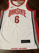 New Nike Mens Ohio State Buckeyes Lebron James #6 Jersey Size Large Basketball