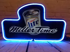 Miller Lite Neon Beer Sign Miller Time!