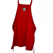 New ListingStarbucks Logo Apron Coffee Holiday Barista 2 Pockets Adjustable Strap Red OS