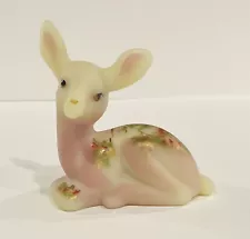 Fenton Art Glass Satin DEER By Artist: JK Spindler