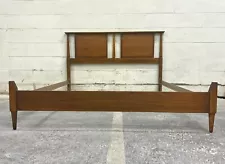 Vintage Mid Century Modern MCM Double Panel Full Size Bed Frame